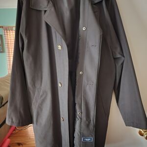 Chaps Dark Gray Trench Coat